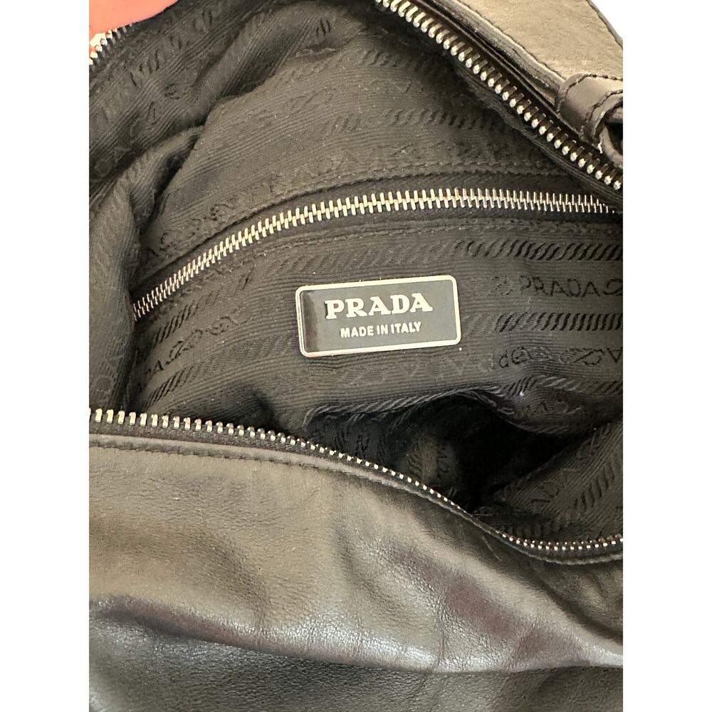 Prada Black Leather Shoulder Hobo Bag Adjustable Strap - Picture 3 of 16
